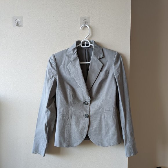 THEORY Women's Blazer Suit Jacket Gray RN# 98406 Lined; Cotton Blend; Size 00 - Picture 1 of 8